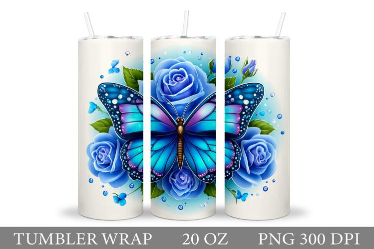 Butterfly Flowers Tumbler. Butterfly Tumbler Sublimation