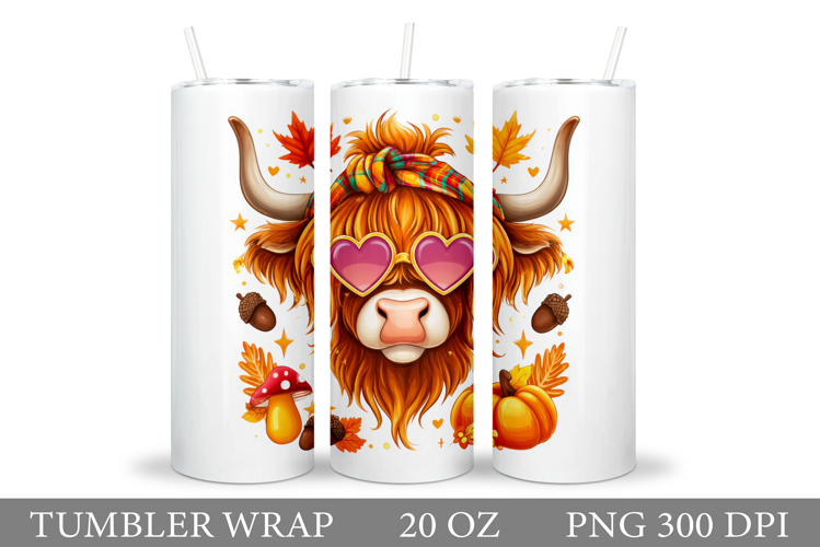 Fall Cow Tumbler Design. Fall tumbler Sublimation