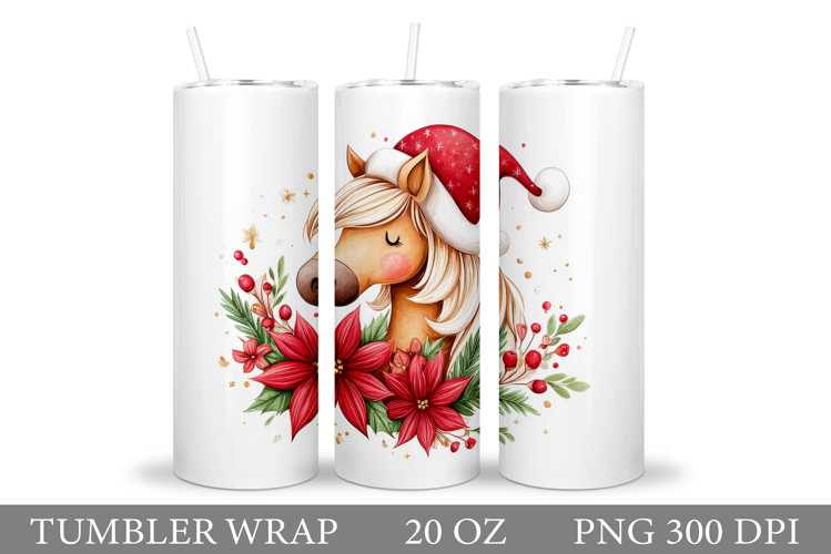 Christmas Horse Tumbler. Christmas Tumbler Sublimation