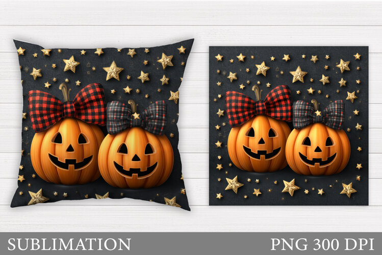 Halloween Pumpkin Pillow. Halloween Pillow Sublimation example image 1