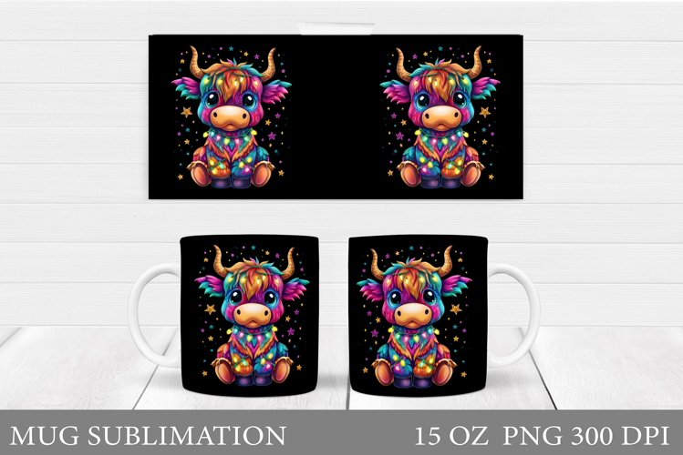 Christmas Cow Mug Design. Christmas Mug Sublimation