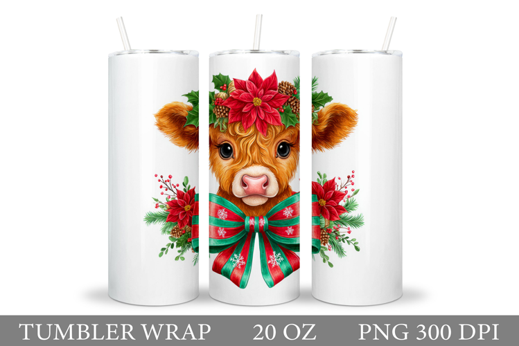 Christmas Cow Tumbler Design. Christmas Tumbler Sublimation