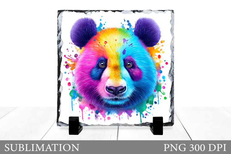 Panda Sublimation. Cute Panda Slate Sublimation