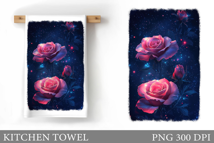 Roses Kitchen Towel. Flowers Kitchen Towel Design