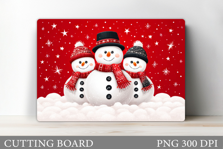 Christmas Cutting Board. Snowman Cutting Board Sublimation