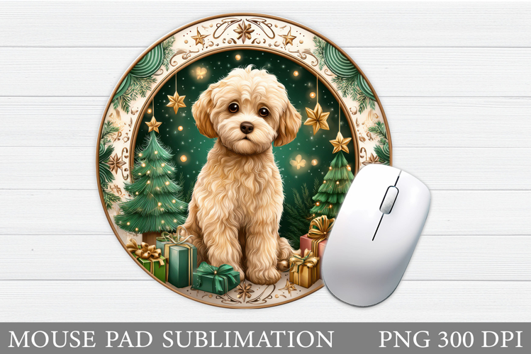 Christmas Dog Mouse Pad. Cute Dog Mouse Pad Sublimation