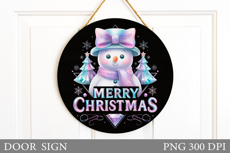 Christmas Snowman Door Sign. Christmas Door Sign Sublimation