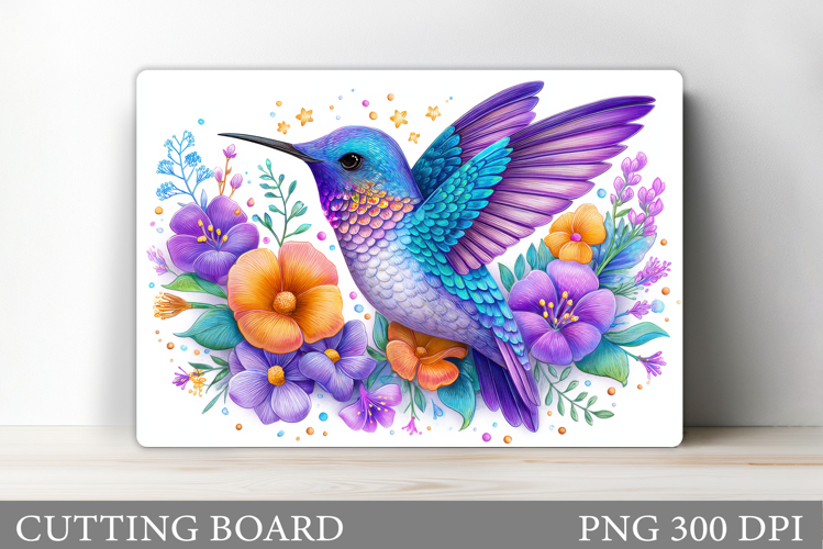 Hummingbird Cutting Board. Flowers Kitchen Cutting Board