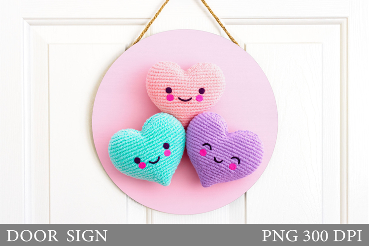 Cute Heart Door Sign Sublimation. Valentines Door Sign
