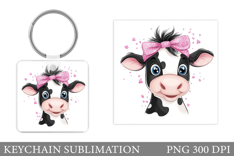 Cute Cow Keychain Design. Cute Cow Sublimation