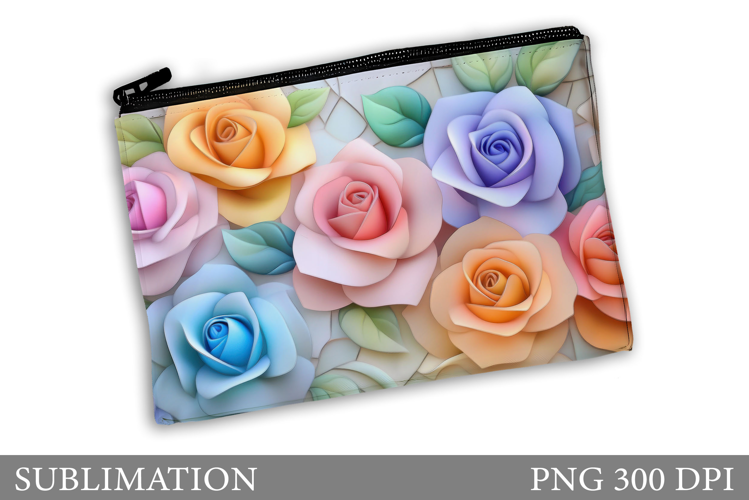 Roses Makeup Bag Design. Roses Sublimation