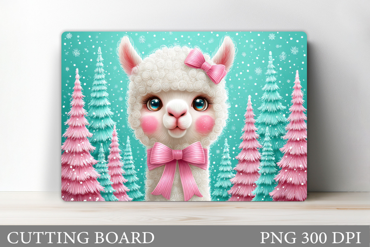 Christmas Lama Cutting Board. Christmas Cutting Board