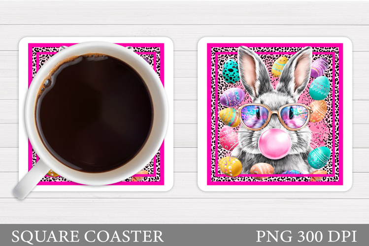 Easter Bunny Coaster Design. Easter Coaster Sublimation