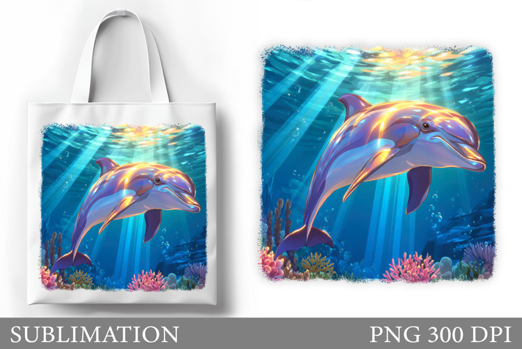 Dolphin Tote Bag Design. Dolphin Sublimation