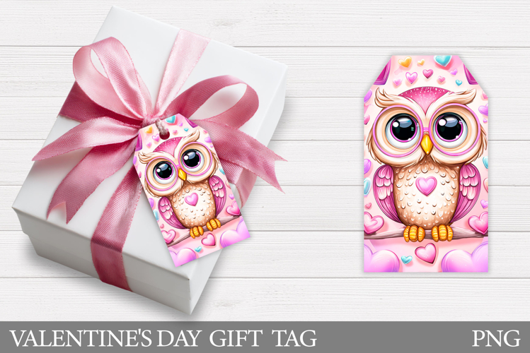 Valentines Owl Gift Tag. Valentine Gift Tag Printable