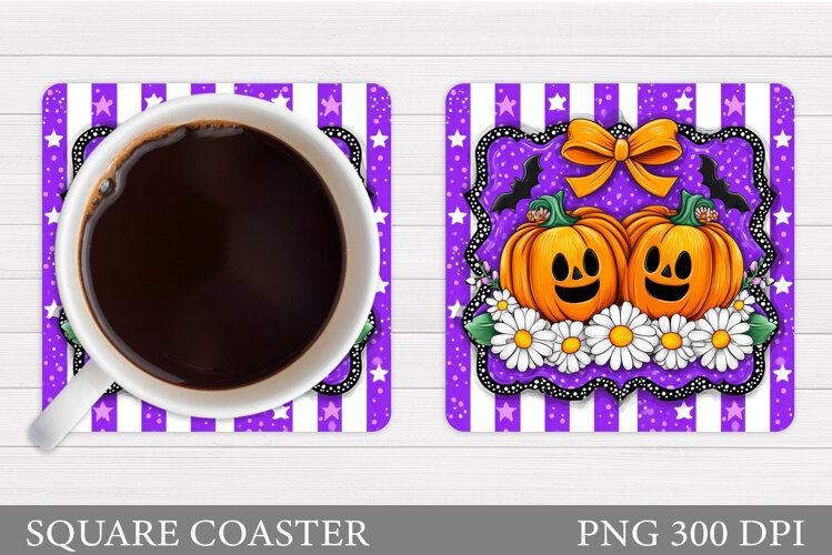 Halloween Pumpkin Coaster. Halloween Coaster Design example image 1