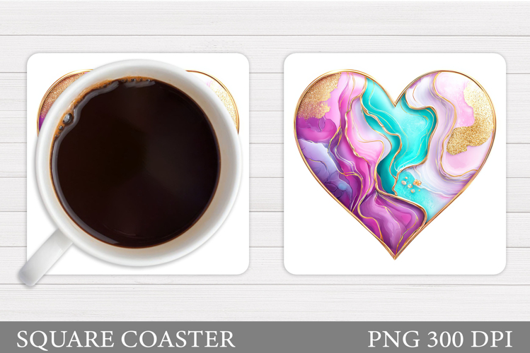 Heart Coaster Design. Valentine Coaster Sublimation