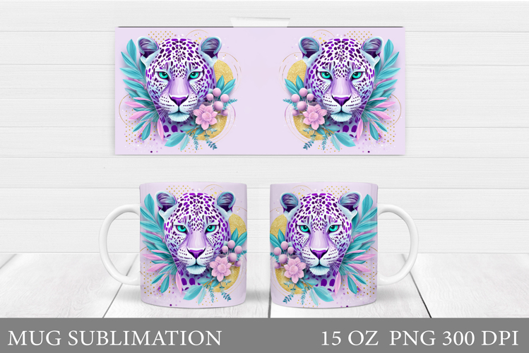 Leopard Mug Design. Leopard Sublimation