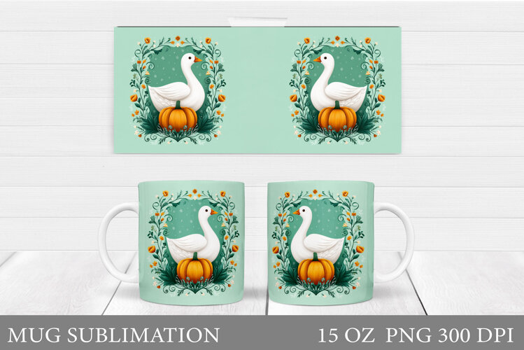 Fall Goose Mug Design. Fall Goose Sublimation example image 1