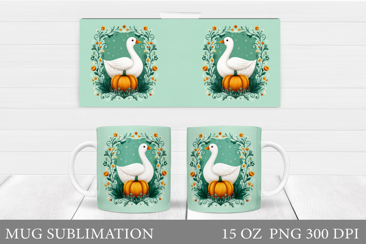 Fall Goose Mug Design. Fall Goose Sublimation