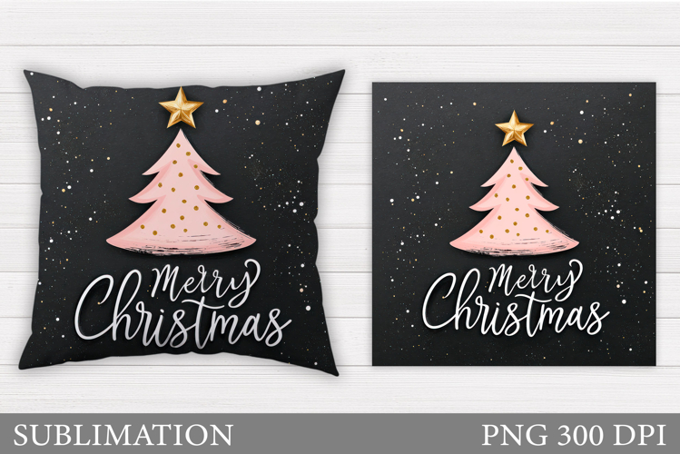 Christmas Tree Pillow Design. Christmas Pillow Sublimation