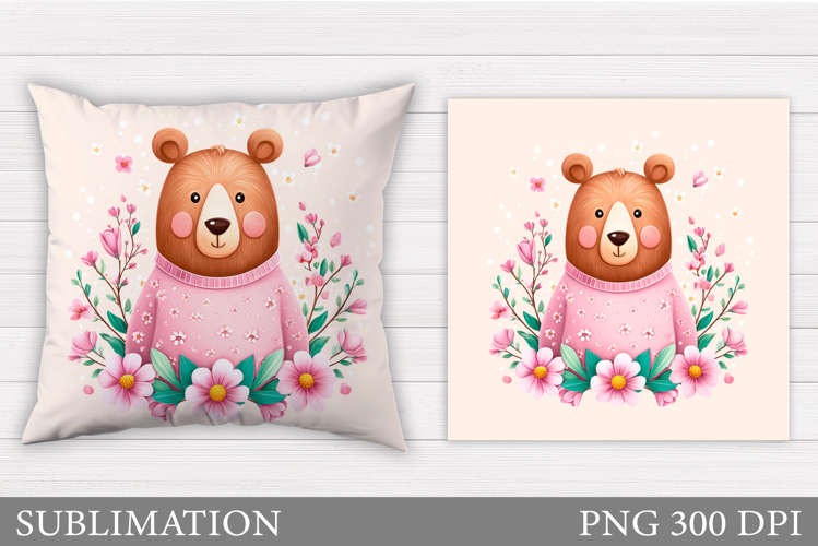 Cute Bear Pillow Sublimation. Cute Bear Sublimation