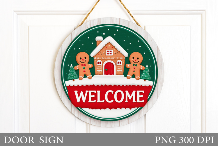 Gingerbread Door Sign Design. Christmas Door Sign