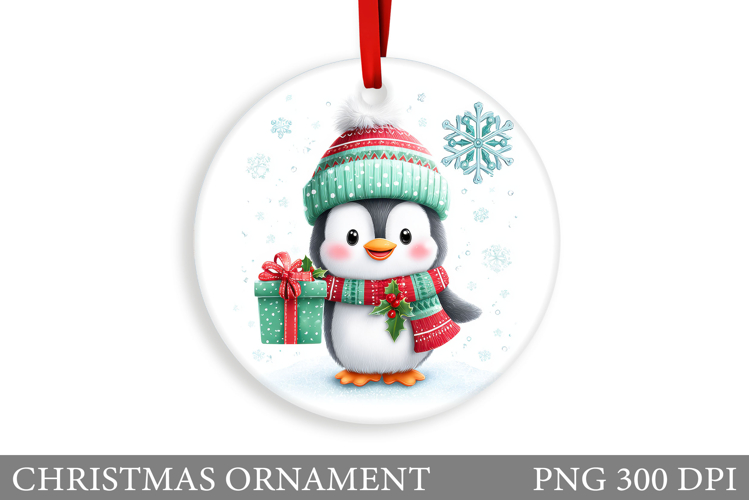 Cute Penguin Christmas Ornament. Christmas Ornament Design