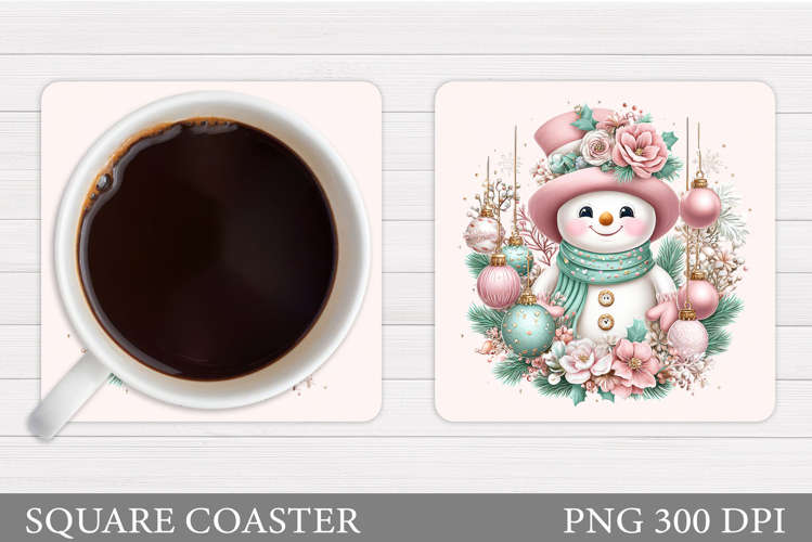 Cute Snowman Coaster. Christmas Coaster Sublimation