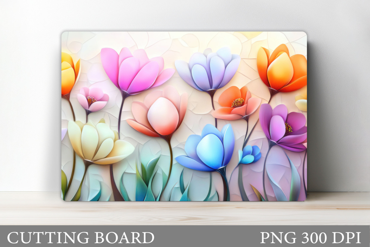 Flowers Cutting Board Sublimation. Wildflowers Cutting Board