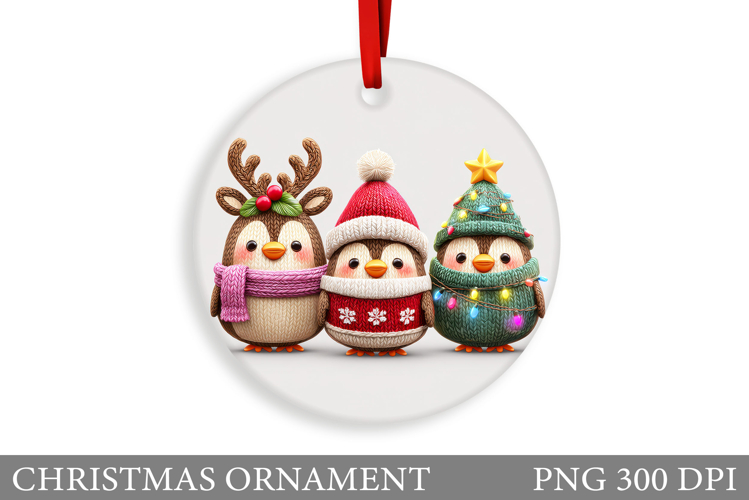 Cute Bird Christmas Ornament. Christmas Sublimation