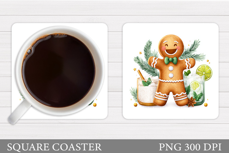 Gingerbread Coaster Design. Christmas Coaster Sublimation