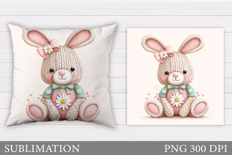 Cute Bunny Pillow Design. Cute Bunny Sublimation