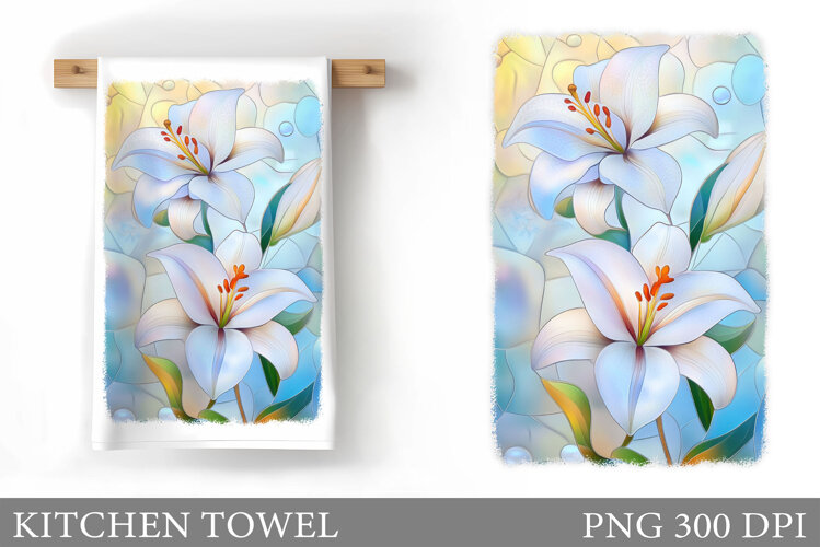 Flowers Kitchen Towel. Floral Kitchen Towel Design example image 1