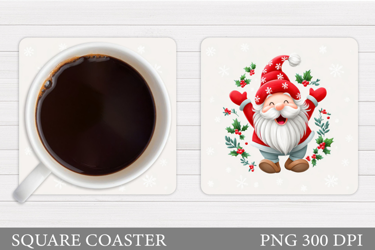 Christmas Gnome Coaster. Christmas Coaster Sublimation