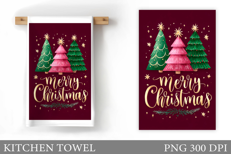 Christmas Tree Kitchen Towel. Christmas Kitchen Towel Design