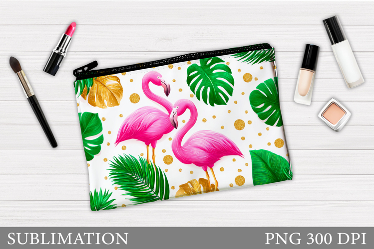 Flamingo Cosmetics Bag. Flamingo Makeup Bag Sublimation
