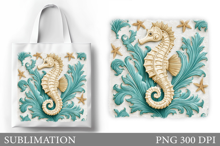 Seahorse Tote Bag Sublimation. Seahorse Sublimation