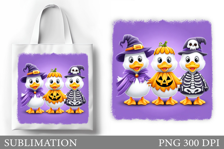 Halloween Goose Tote Bag Design. Cute Halloween Sublimation