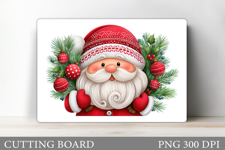 Santa Claus Cutting Board. Christmas Cutting Board example image 1