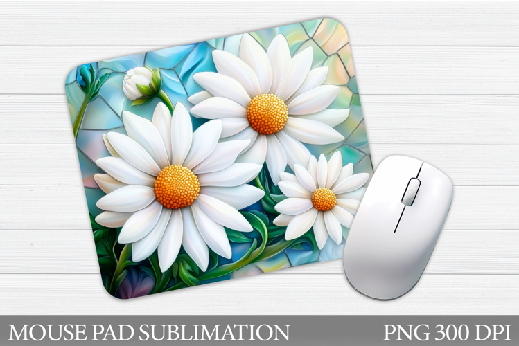 Daisy Flowers Mouse Pad. Flowers Mouse Pad Sublimation
