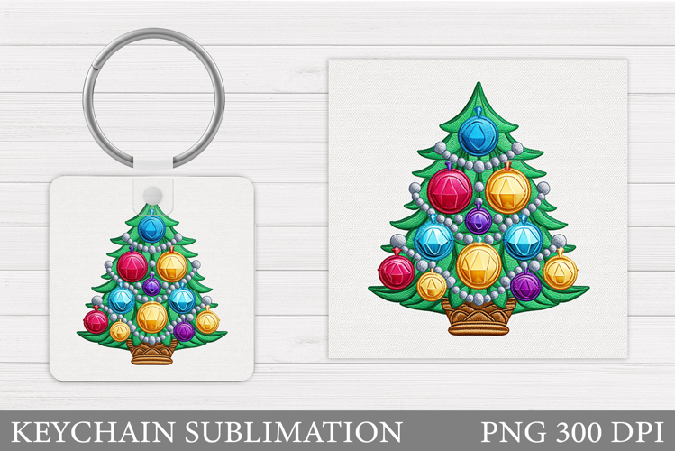 Christmas Tree Keychain. Christmas Keychain Sublimation