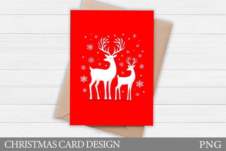 Reindeer Card Printable. Christmas Card Design