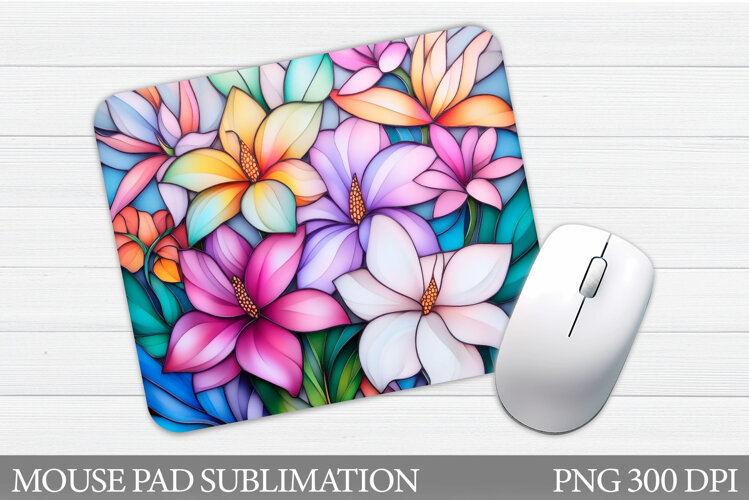 Flowers Mouse Pad Sublimation. Floral Mouse Pad Design example image 1