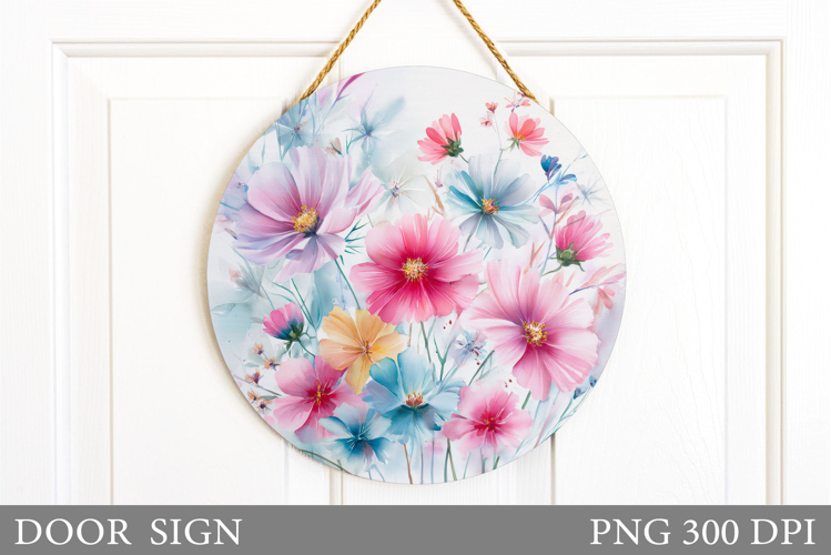 Wildflowers Door Sign. Flowers Door Sign Design