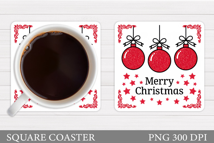 Christmas Coaster Sublimation. Christmas Ornament Coaster