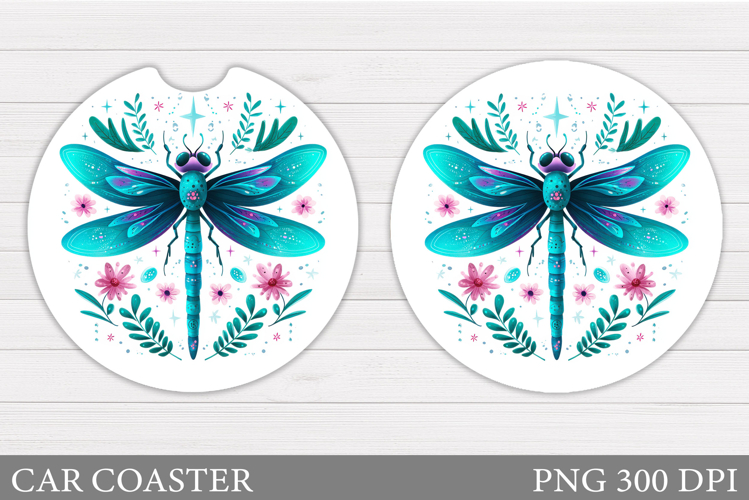 Dragonfly Car Coaster. Dragonfly Sublimation