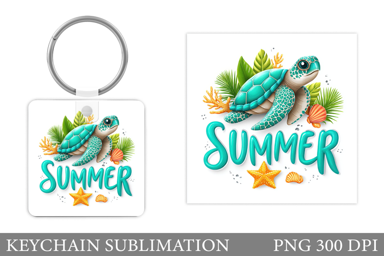 Turtle Keychain Sublimation. Turtle Keychain Design