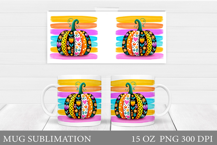 Pumpkin Mug Design. Pumpkin Season Sublimation