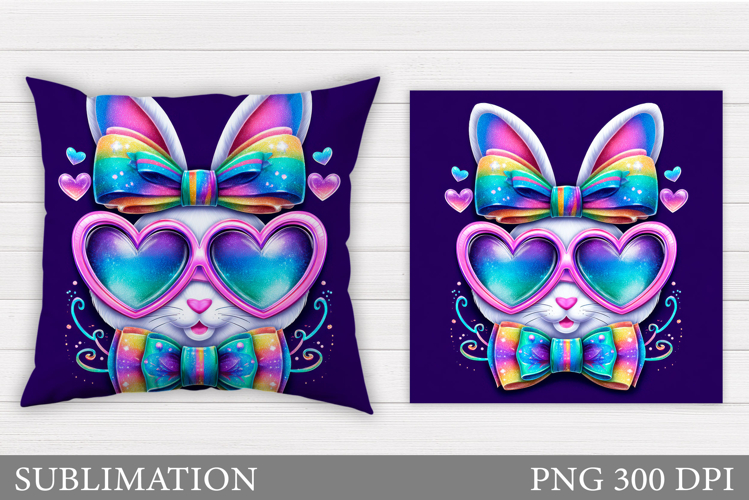 Cute Bunny Pillow Design. Cute Bunny Sublimation
